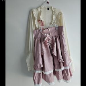 Pink and Cream Ruffled Dress